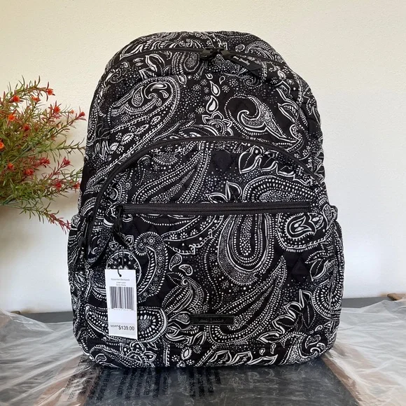 Vera Bradley Black and White Paisley Essential Large Backpack Vera Bradley | Bags | Nwt Vera Bradley Essential Large  main image 2